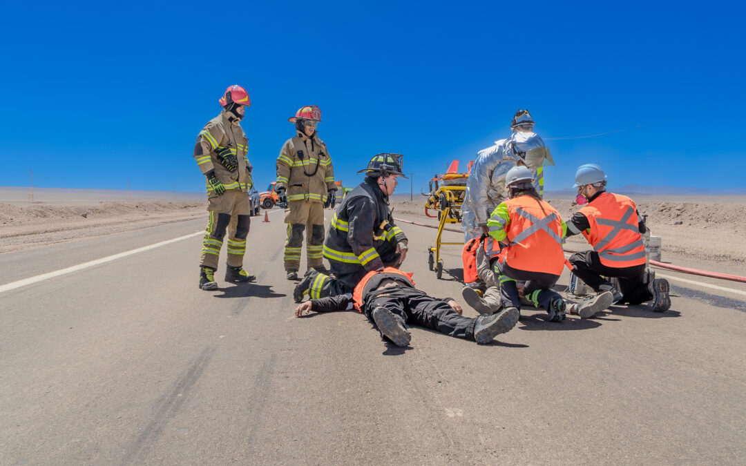 Simulacro distrital refuerza coordinación entre equipos de emergencia de la Compañía y Sierra Gorda
