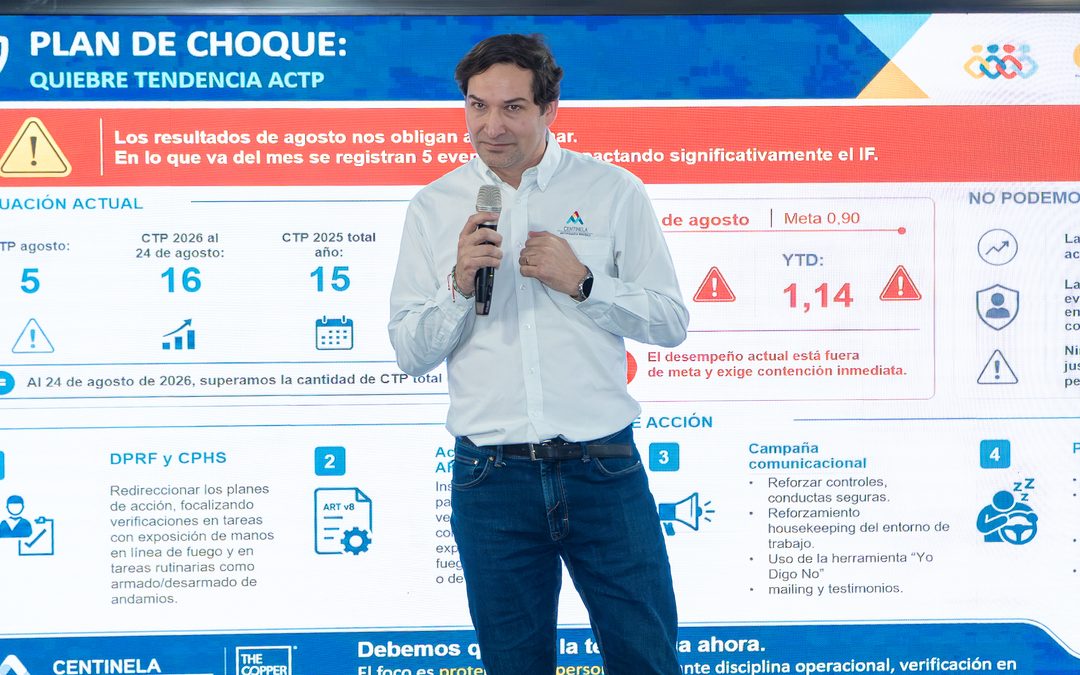 Compañía activa plan de choque para revertir la tendencia de accidentes con tiempo perdido